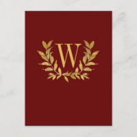 Elegante Burgundy Gold Monogram Wedding