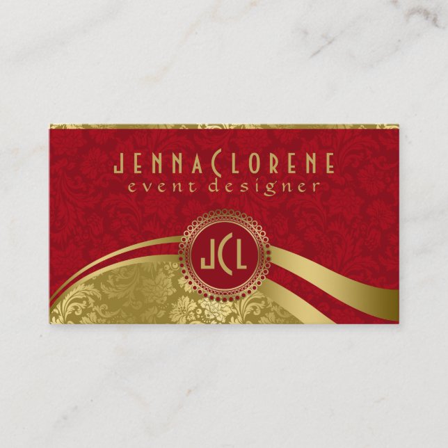 Elegante Burgundy & Gold Vintage Blütendampfer Visitenkarte (Vorderseite)