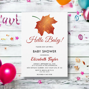 Elegante Burgundy Herbstlaube Herbstdusche Einladung