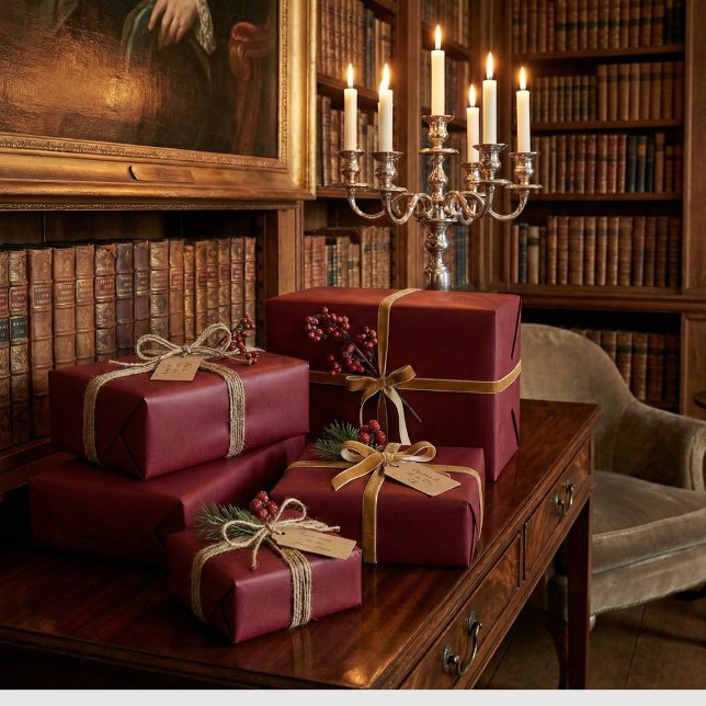 Elegante Burgundy Klassische Wine Red Gift Wrap Geschenkpapier (Von Creator hochgeladen)