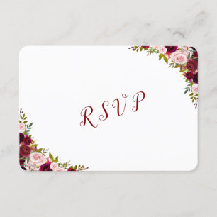 Elegante Burgundy Marsala Hochzeit im Herbst UAWG RSVP Karte