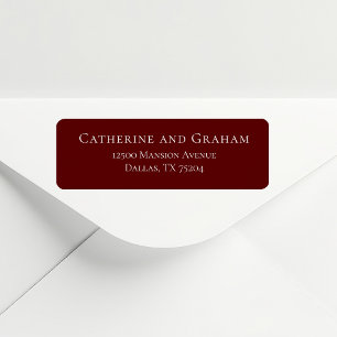 Elegante Burgundy Minimalistisch Wedding Rücksende