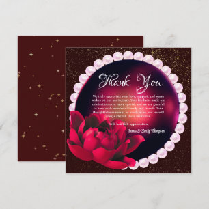 Elegante Burgundy Rose Pearl Wedding Anniversary Dankeskarte
