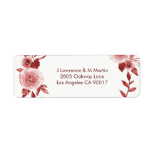 Elegante Burgundy Rose Wreath Wasserfarbe Adresse
