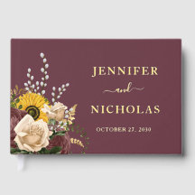 Elegante Burgundy Sonnenblume Hochzeit Gold