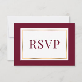 Elegante Burgundy und Gold Wedding Response Card RSVP Karte