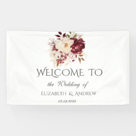 Elegante Burgundy White Blume Banner