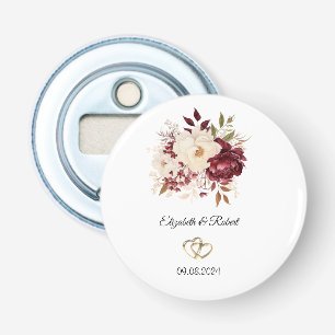 Elegante Burgundy White Blume Flaschenöffner