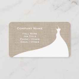 Elegante Burlap Wedding Dress Business Card Visitenkarte