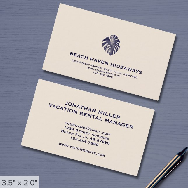 Elegante Business Card für den Verleih von Ferienh Visitenkarte (Von Creator hochgeladen)