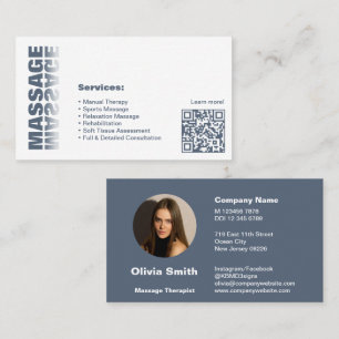 Elegante Business Card für Weiß- und Graumassage Treuekarte