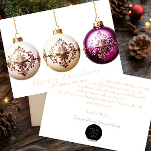 Elegante Business Corporate Weihnachtskarte Feiertagskarte