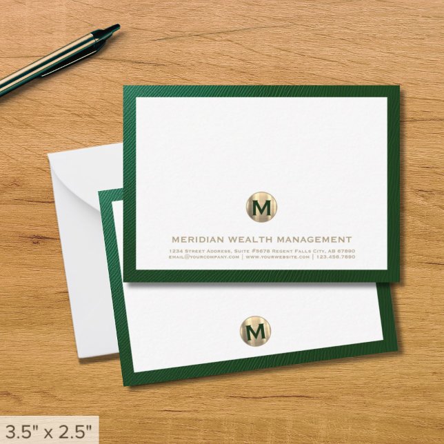 Elegante Business Monogram-Mitteilungskarten Mitteilungskarte (Von Creator hochgeladen)