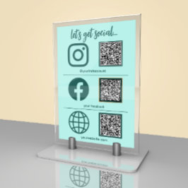 Elegante Business Social Media-Signatur mit QR-Cod Tischnummer