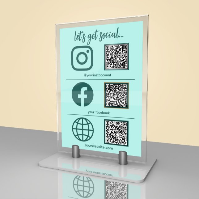 Elegante Business Social Media-Signatur mit QR-Cod Tischnummer (Von Creator hochgeladen)