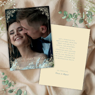 Elegante Butter Gelbe feierliche Hochzeit Dankeskarte