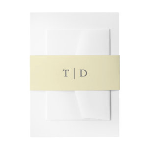 Elegante Butter Yellow Monogram Moderne Hochzeit Einladungsbanderole