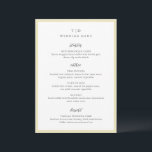 Elegante Butter Yellow Monogram Moderne Hochzeit Menükarte<br><div class="desc">Moderne Hochzeitsmenüs mit gepflegtem Design mit Serif- und Script-Schriftart.</div>