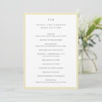 Elegante Butter Yellow Monogram Moderne Hochzeit