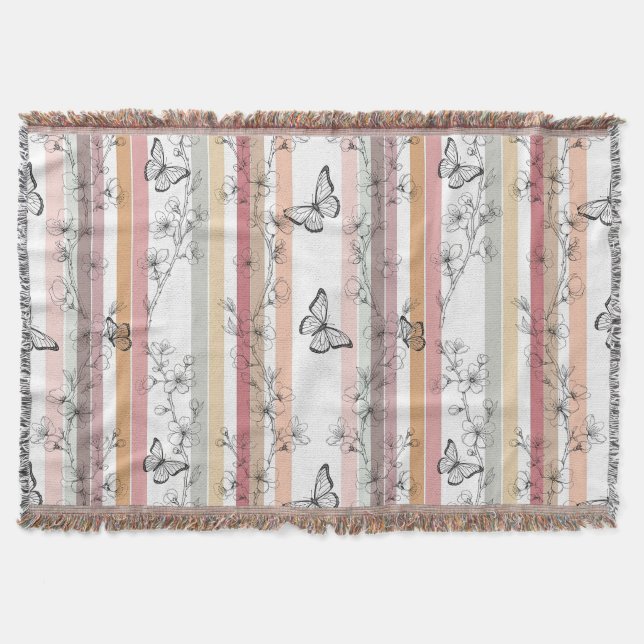 Elegante Butterfly Blossom (10) Decke (Vorderseite)