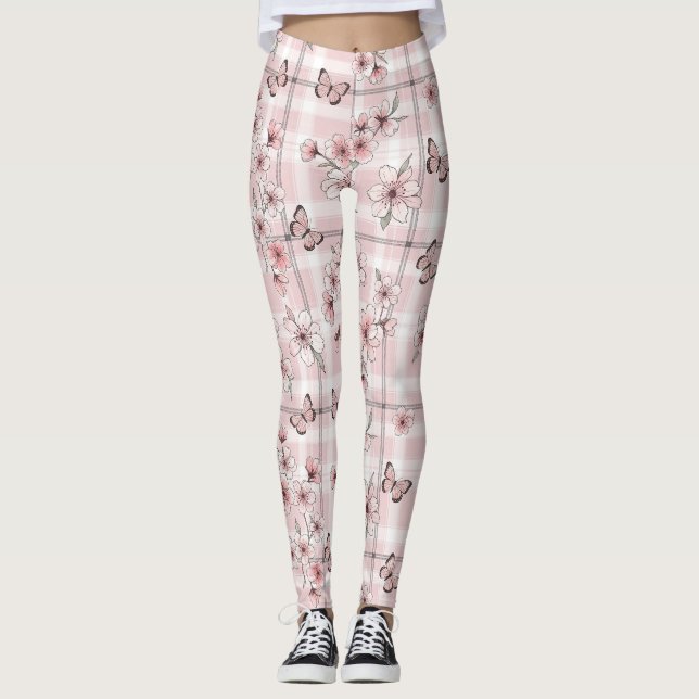 Elegante Butterfly Blossom (2) Leggings (Vorderseite)