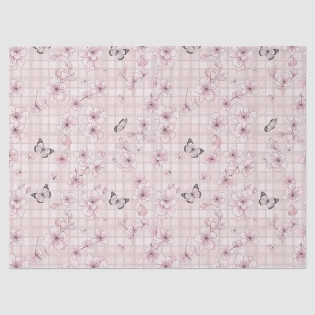 Elegante Butterfly Blossom (4) Seidenpapier (Vorderseite)