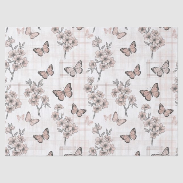 Elegante Butterfly Blossom (6) Seidenpapier (Vorderseite)