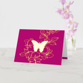 Elegante Butterfly Floral Folded Gold Foil Card