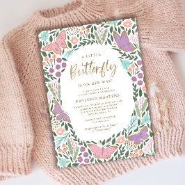 Elegante Butterfly Garden Baby Shower Einladung