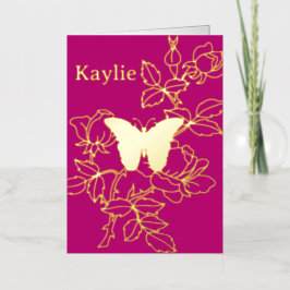 Elegante Butterfly Personalisiert Foil Card
