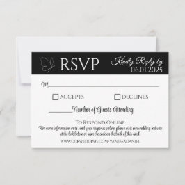 Elegante Butterfly Response Card | QR-Code RSVP Karte