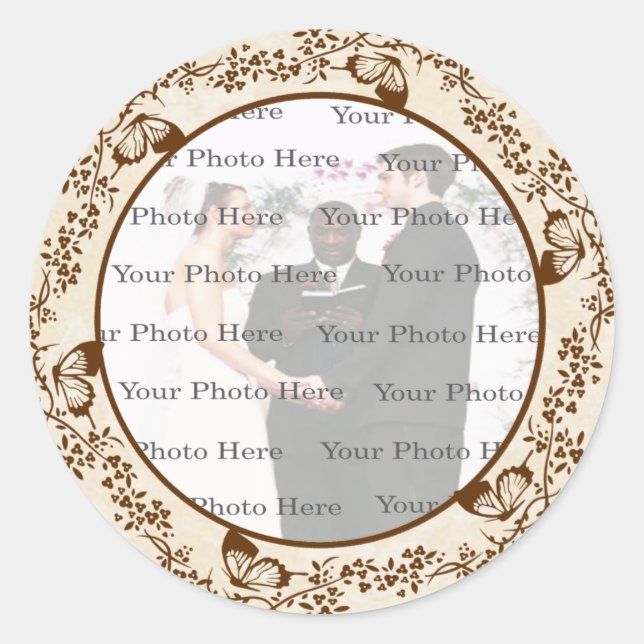 Elegante Butterfly Round Stickers (Vorderseite)