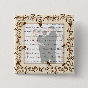 Elegante Butterfly Square Button