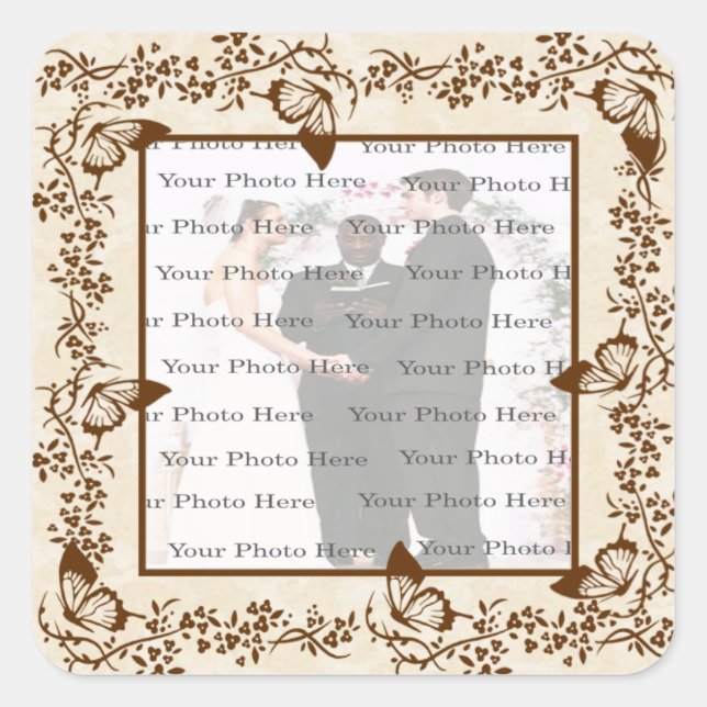 Elegante Butterfly Square Stickers (Vorderseite)