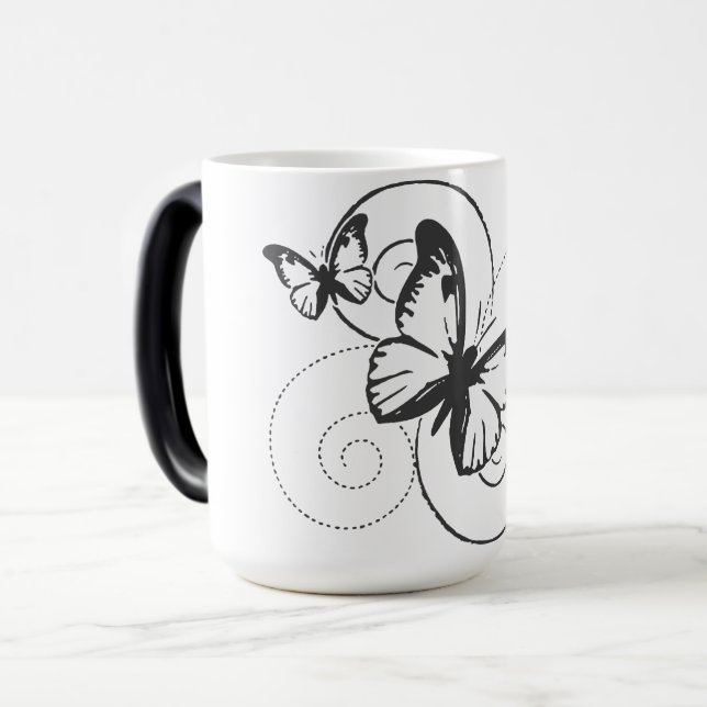 Elegante Butterfly-Tasse Verwandlungstasse (Vorderseite Links)