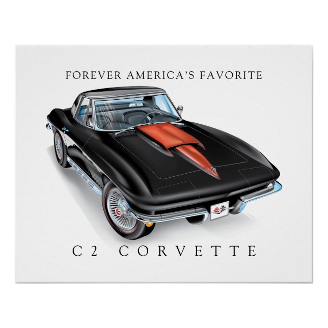 ELEGANTE C-2-VETTE-ILLUSTRATION POSTER (Vorderseite)