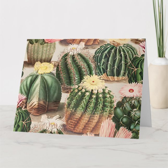 Elegante Cactus Illustration Card Karte (Vorderseite)