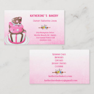Elegante Cake Bakery Business Cards Visitenkarte