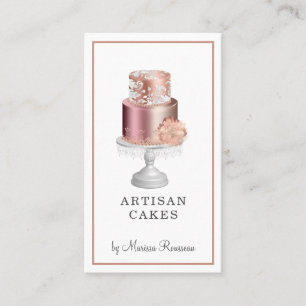 Elegante Cake Konditorei Koch Baker Business Card Visitenkarte