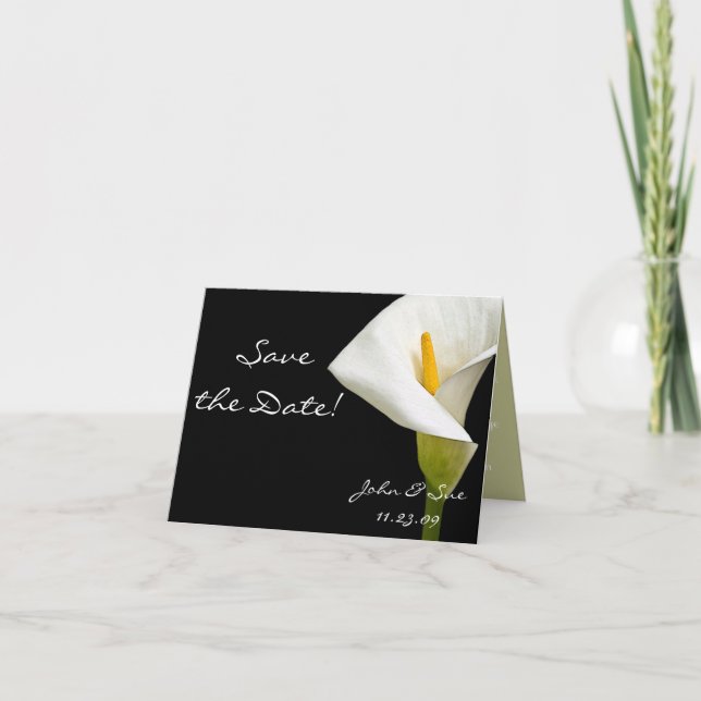 Elegante Cala-Lilie - Save the Date Karte (Vorderseite)