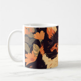 Elegante Calico Katze im Blumengarten Kaffeetasse