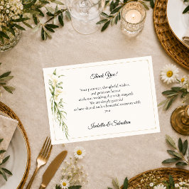 Elegante Calla-Lilie-Romantik-Hochzeit Dankeskarte