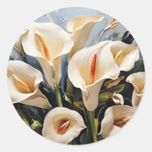 Elegante Calla Lily Blume Runder Aufkleber
