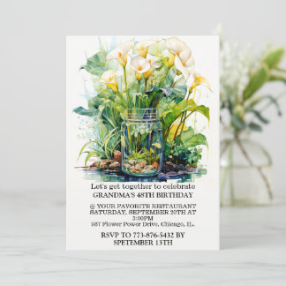Elegante Calla Lily Illustration Geburtstagsparty Einladung