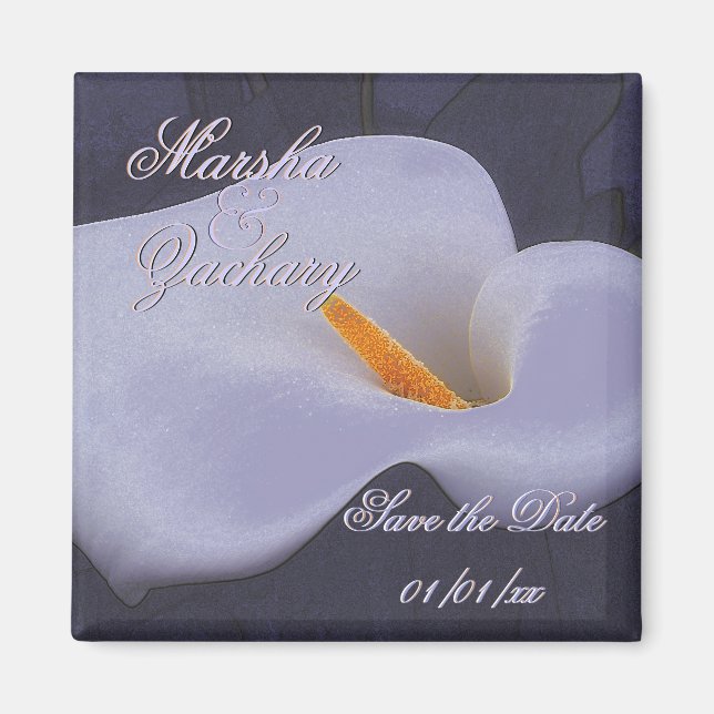 Elegante Calla Lily "Save the Date" Magnete 2 (Vorne)