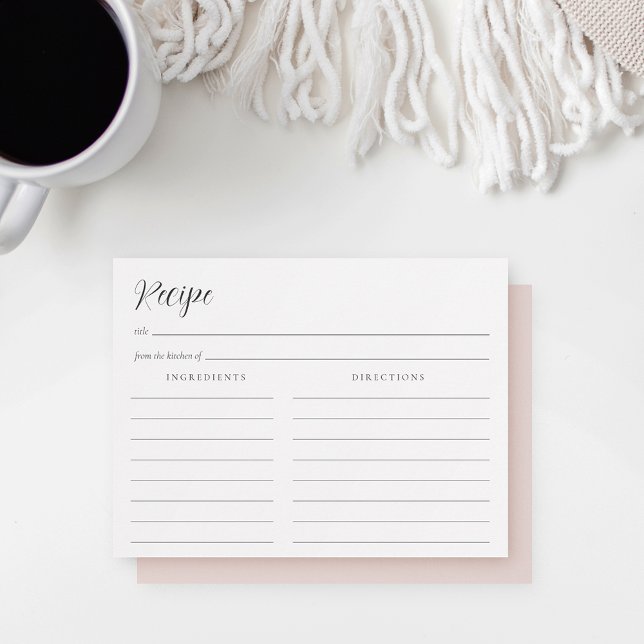 Elegante Calligrafy Brautparty Rezept Card Postkarte (Von Creator hochgeladen)