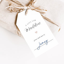 Elegante Calligrafy Display-Dusche Geschenkanhänger