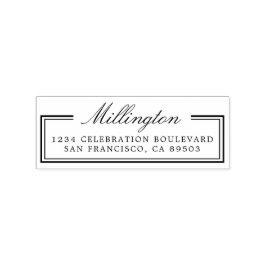 Elegante Calligrafy Family Name Rücksendeadresse Gummistempel