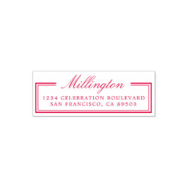 Elegante Calligrafy Family Name Rücksendeadresse Permastempel