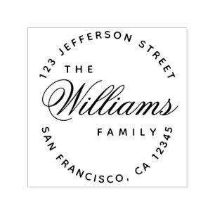 Elegante Calligrafy Family Name Script-Adresse Permastempel